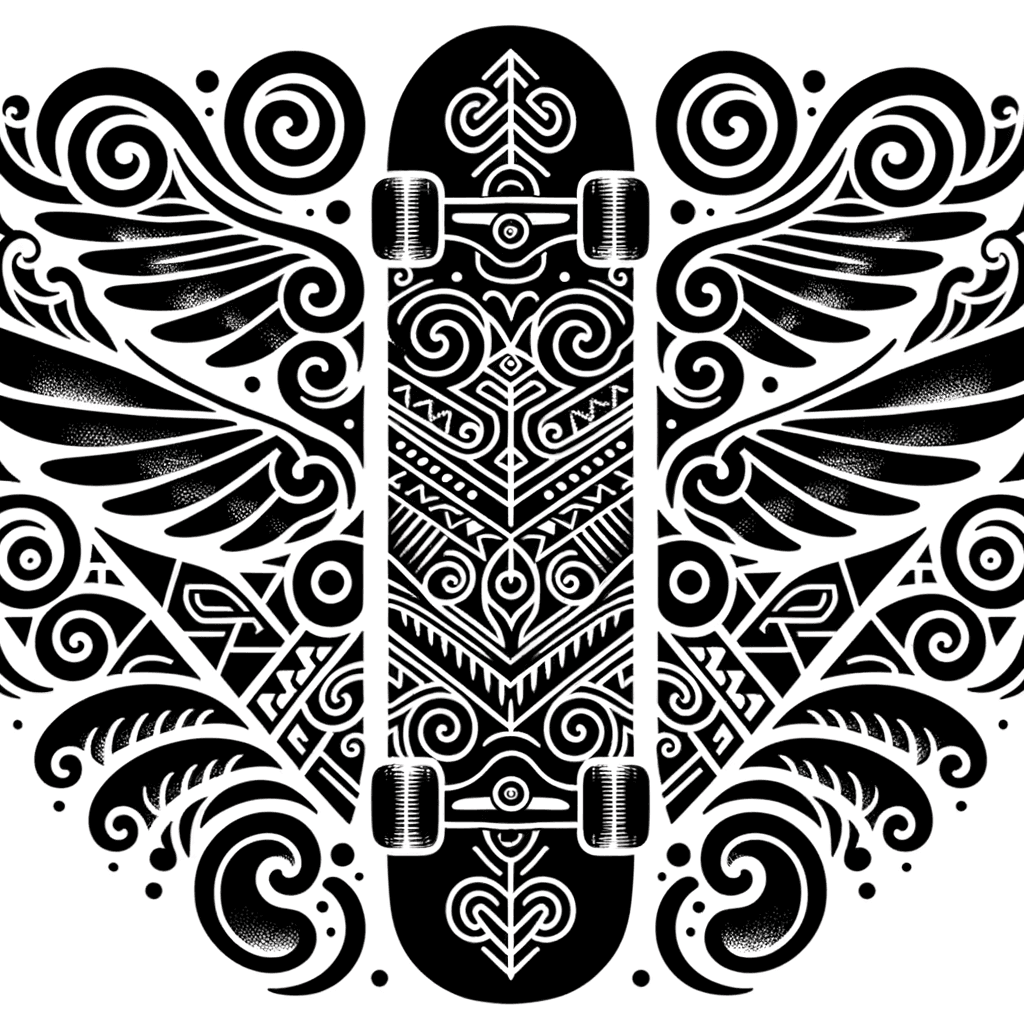 Ocean manta ray with tribal motifs