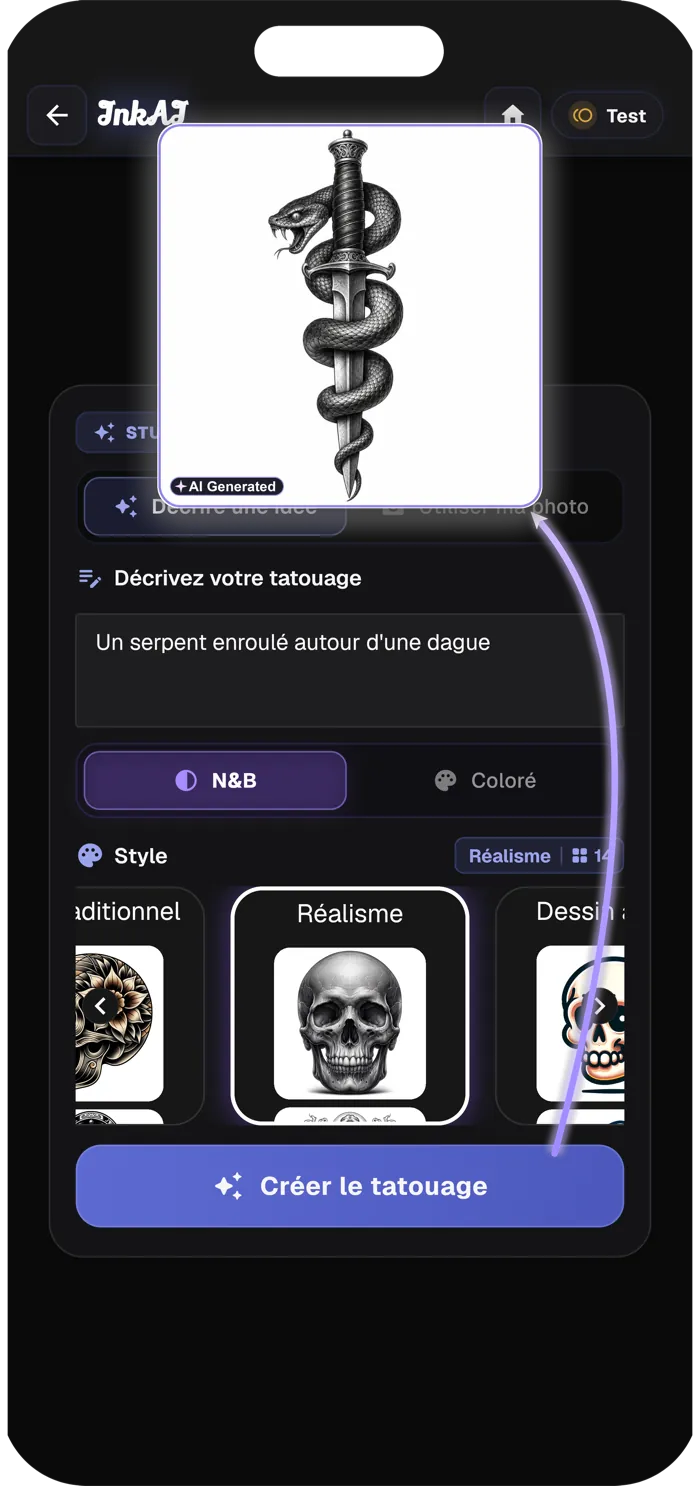 InkAI Studio tattoo generator